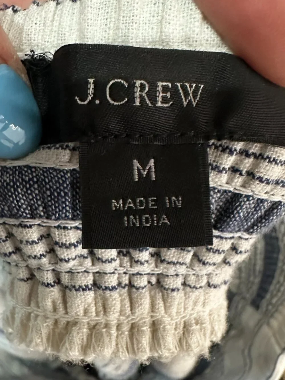 J. Crew Womens Chambray Cover-Up Dress in Blue and White Stripes Size Medium